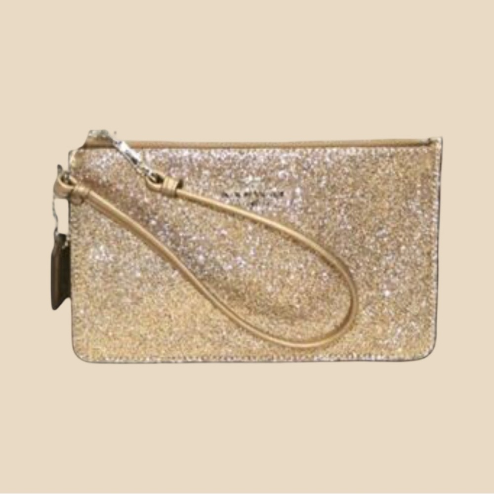 Coach Gold Small Wristlet Clutch